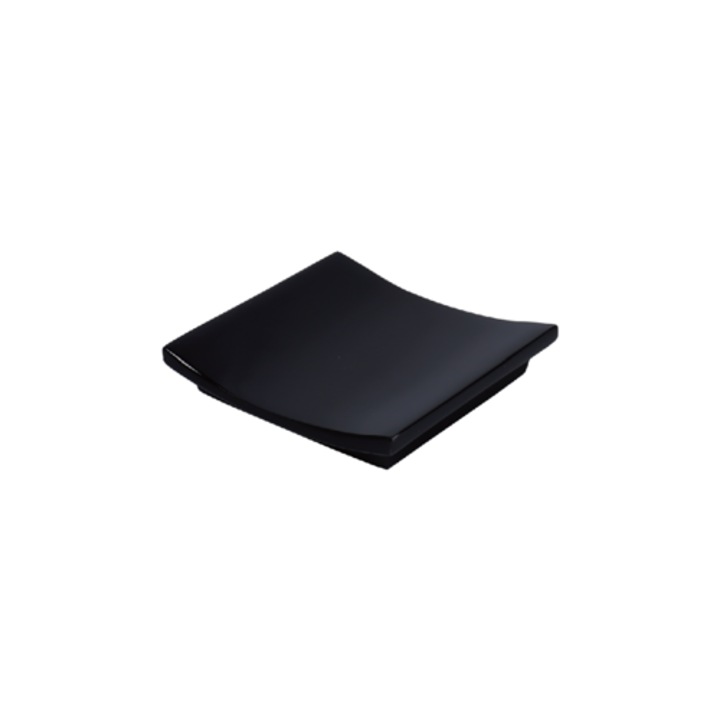 Sapuniera patrată EASTON glossy black, 80x80x17mm, design minimalist, material rezistent