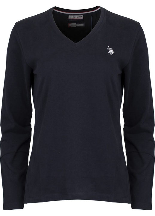 Bluza dama, U.S. Polo Assn., Joly, maneca lunga, albastra, bumbac, S INTL
