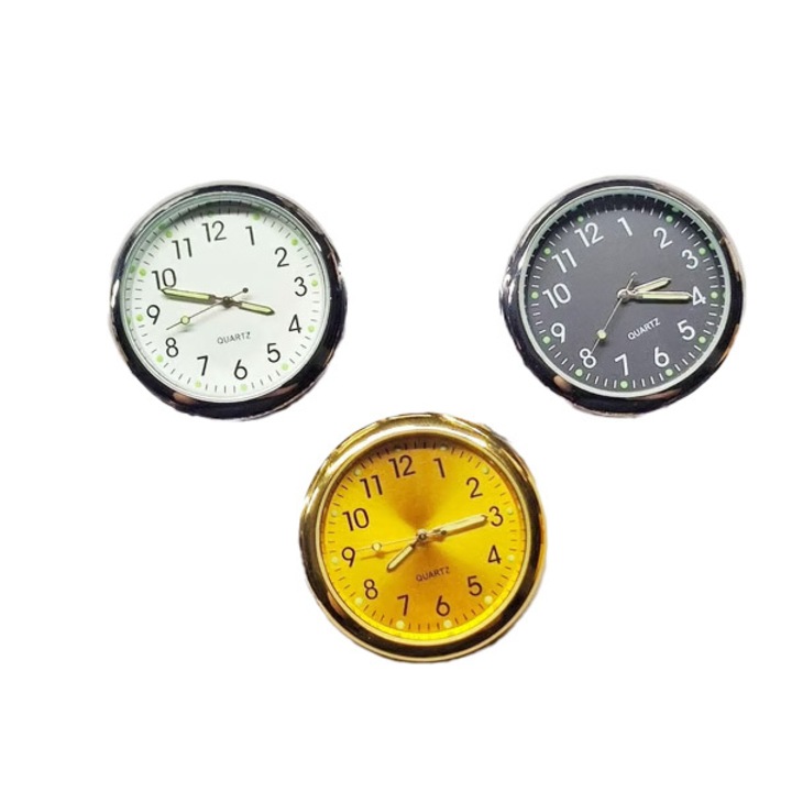 Ceas auto vintage, set 3 bucăți, luminos, 4 cm, alb/negru/auriu
