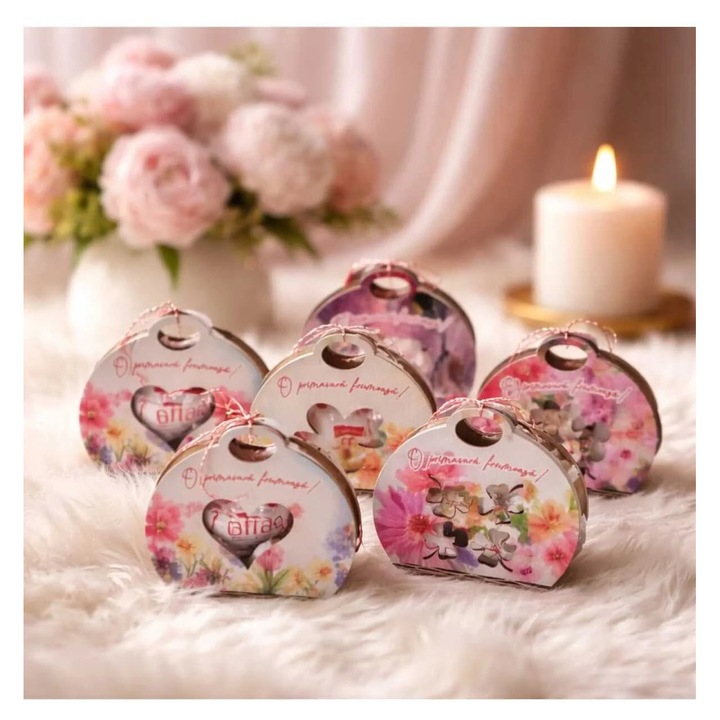 6 darabos Martisor szett bonbon vagy praliné tartóval, 3. modell, victiny