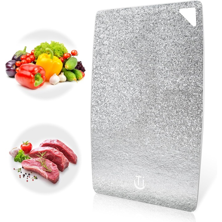 Tocator dublu Grourarty din titan, 30x20cm, pentru carne, fructe, legume