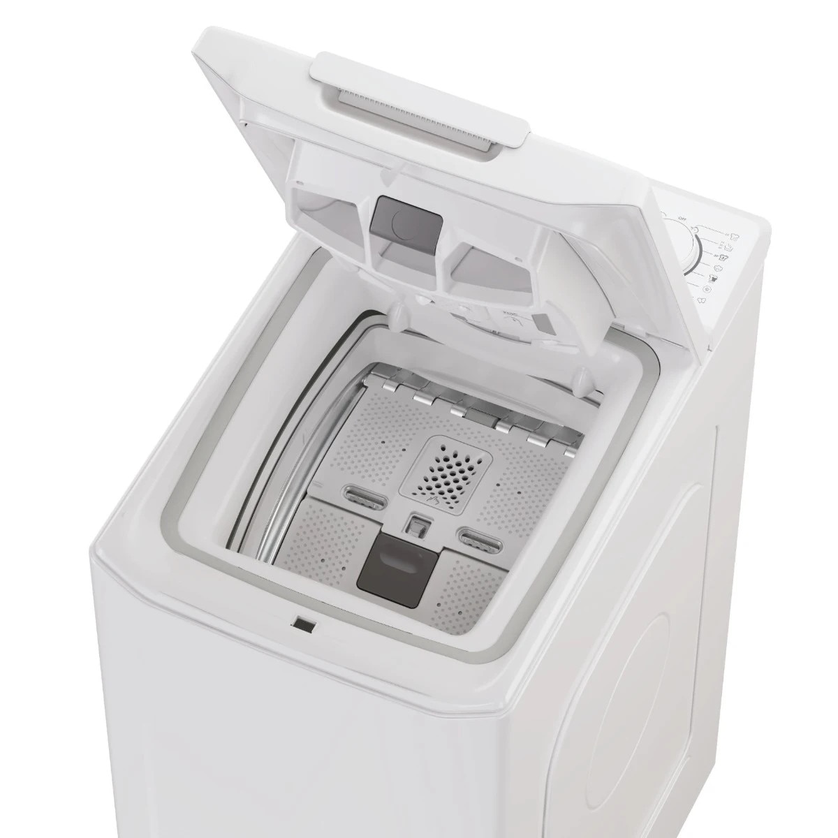 Masina de spalat rufe verticala, Candy ProWash TCA273D2-S, 7 kg, 1200 rpm, clasa D, latime 41 cm, tehnologie Quick&Clean, conectivitate Wi-Fi, functie Kilo detector, blocare acces copii, alb