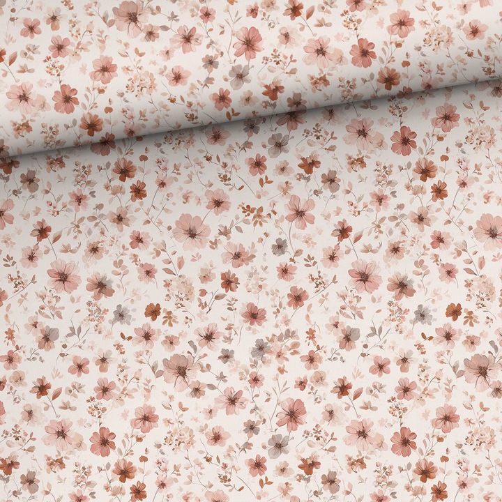 Material textil, Bumbac imprimat Tiny pink, bumbac 100%