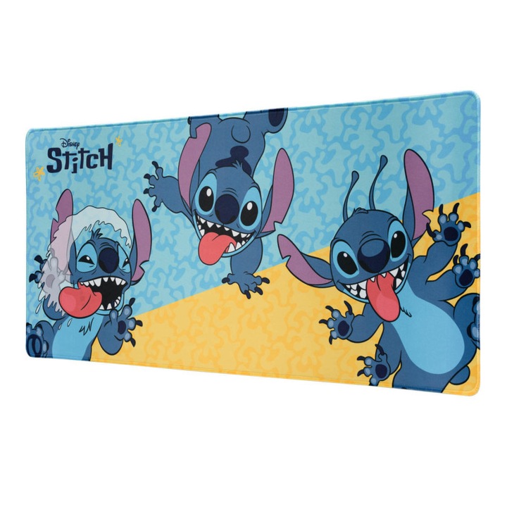 Disney Stitch - Геймърска/бюро подложка за мишка XXL (80 x 35 cm)
