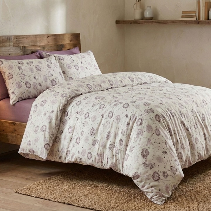 Ranforce Cotton Pro 100% pamut ágynemű, 1 személyes huzattal, 3 részes Modern Fehér/Lila RCP56