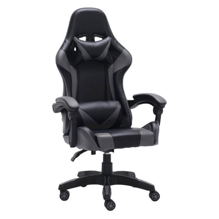 FOTOLIU ROTATIV GAMING REMUS - SCAUN ERGONOMIC PENTRU JUCATORI GRI
