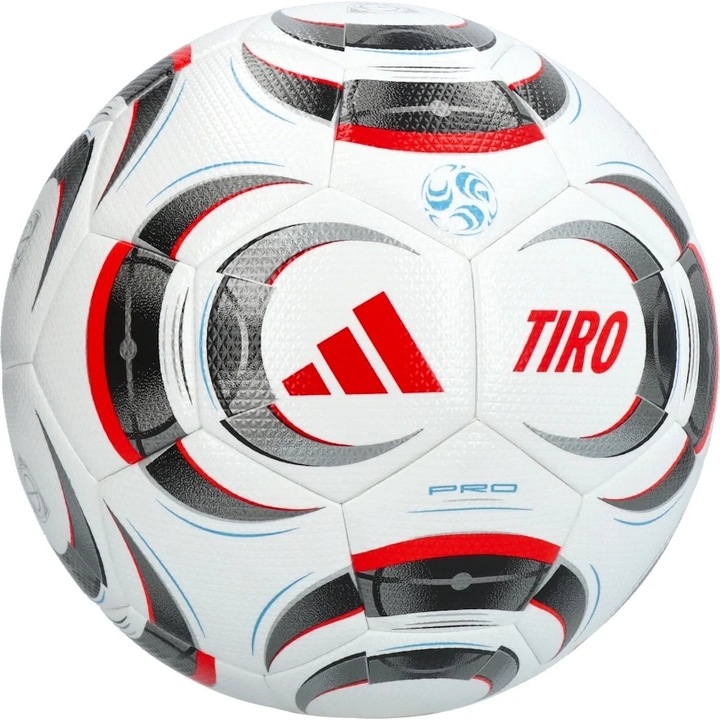 Minge fotbal Adidas Tiro Pro 26, alb/negru/rosu, marimea 5