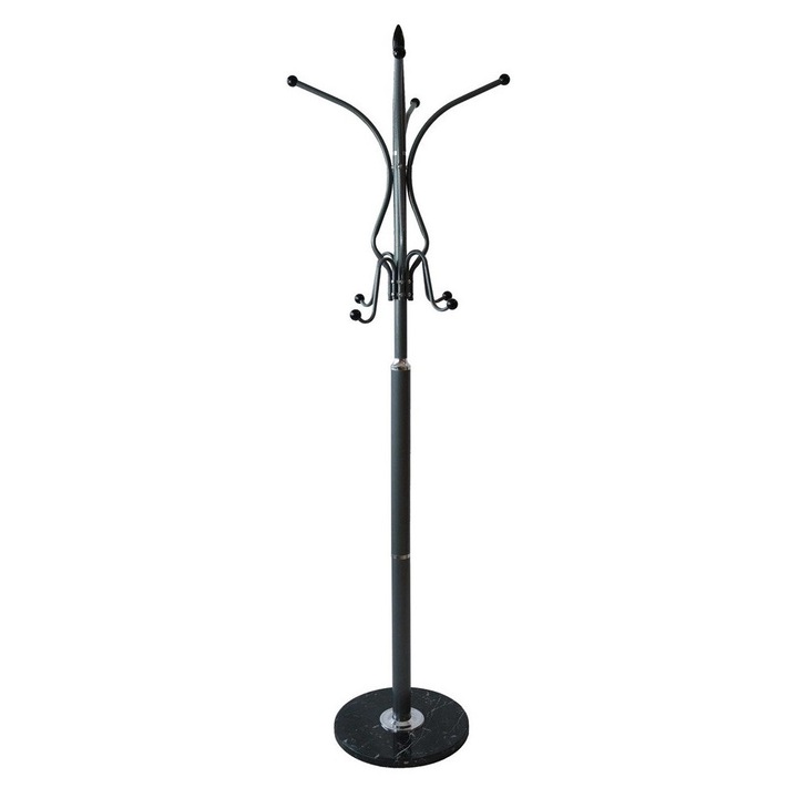 Cuier Topeshop, 8 carlige, gri, 180x53x53cm