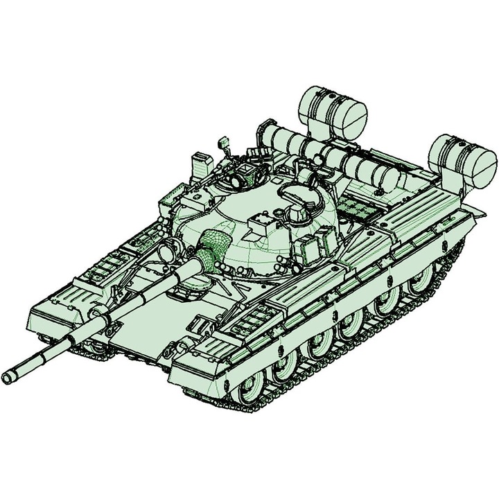 Model Tanc Lupta T-80B Trumpeter 1/72 (40 Piese)