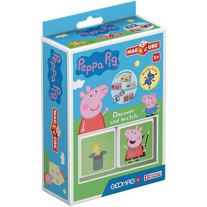 Magicube Peppa Pig: Descopera si Potriveste - 2 Cuburi Magnetice