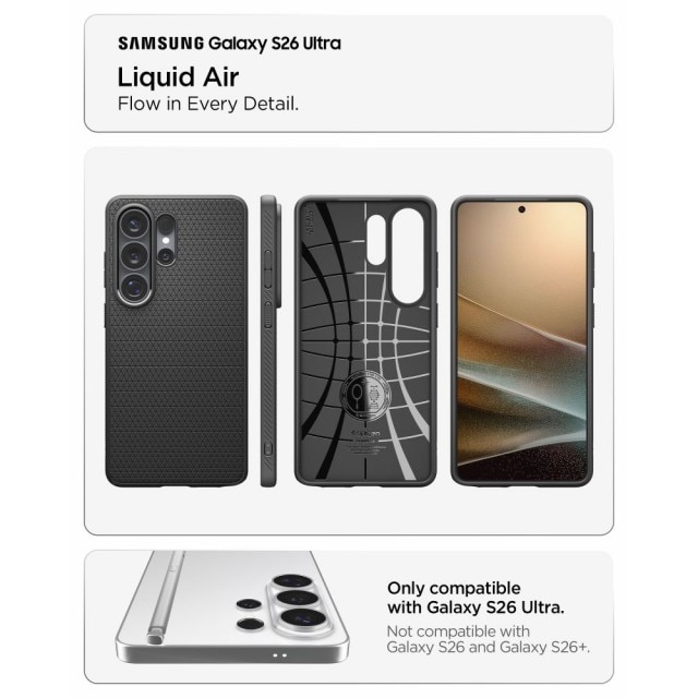 Husa Spigen Liquid Air Compatibila Cu Samsung Galaxy S26 ULTRA, Materiale Premium, Rezistenta La Socuri, Silicon, Negru