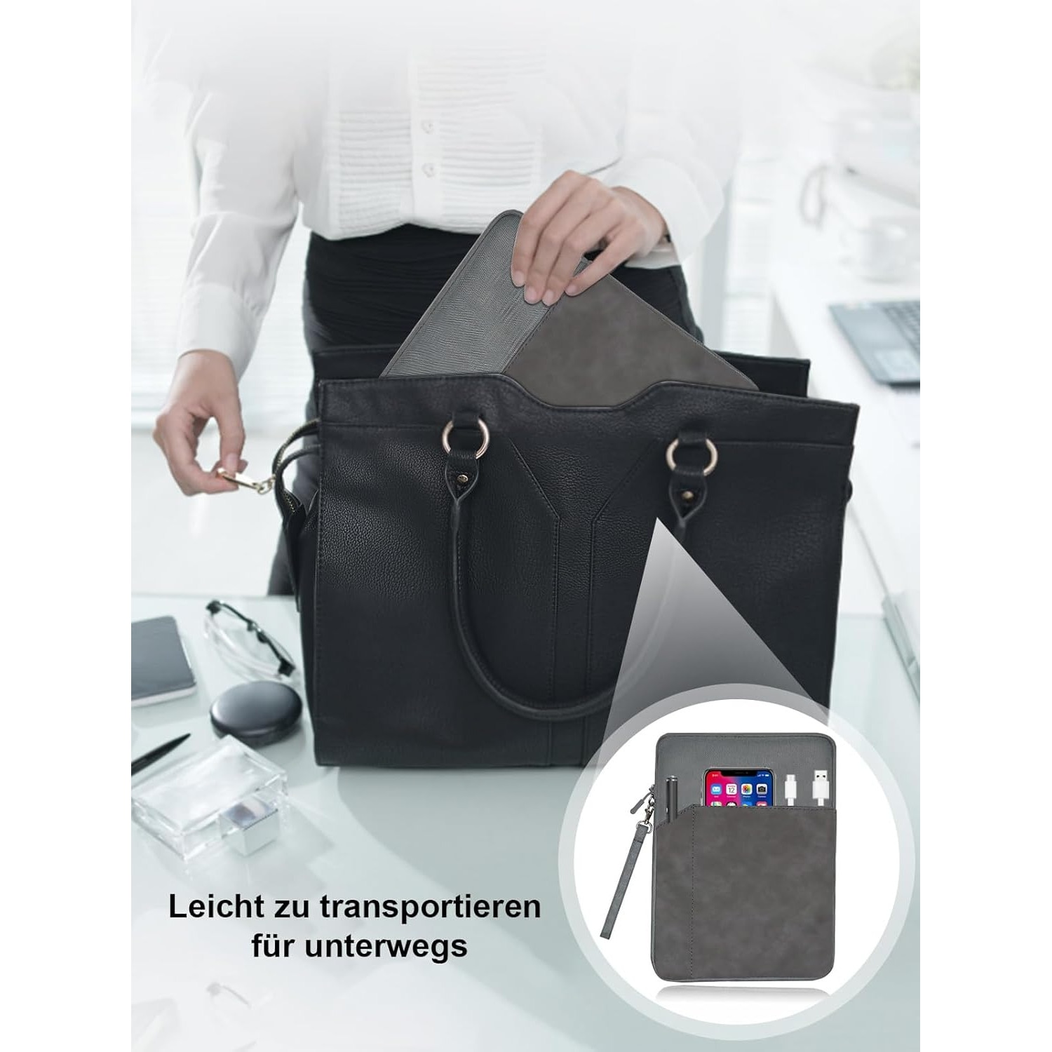 Husă tabletă daunke, protecție impermeabilă, 7 inch, gri închis