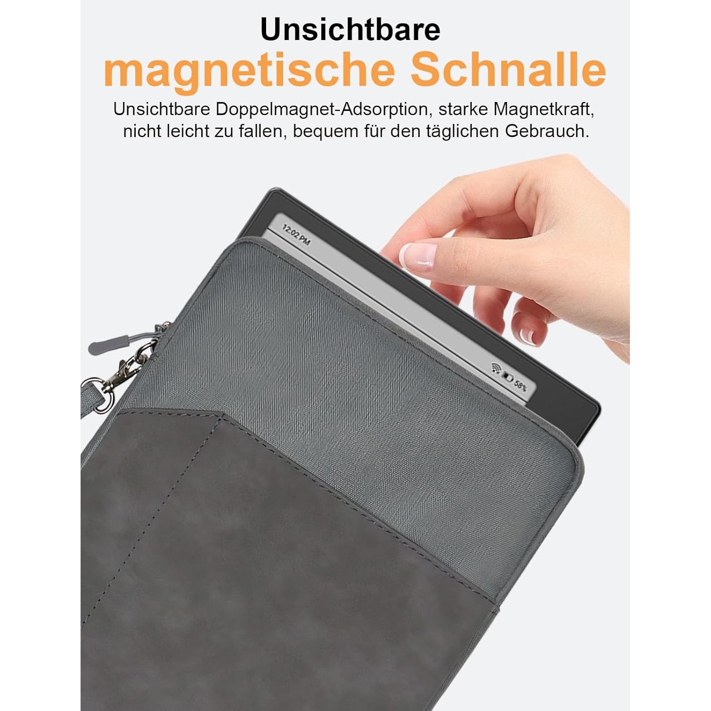 Husă tabletă daunke, protecție impermeabilă, 7 inch, gri închis