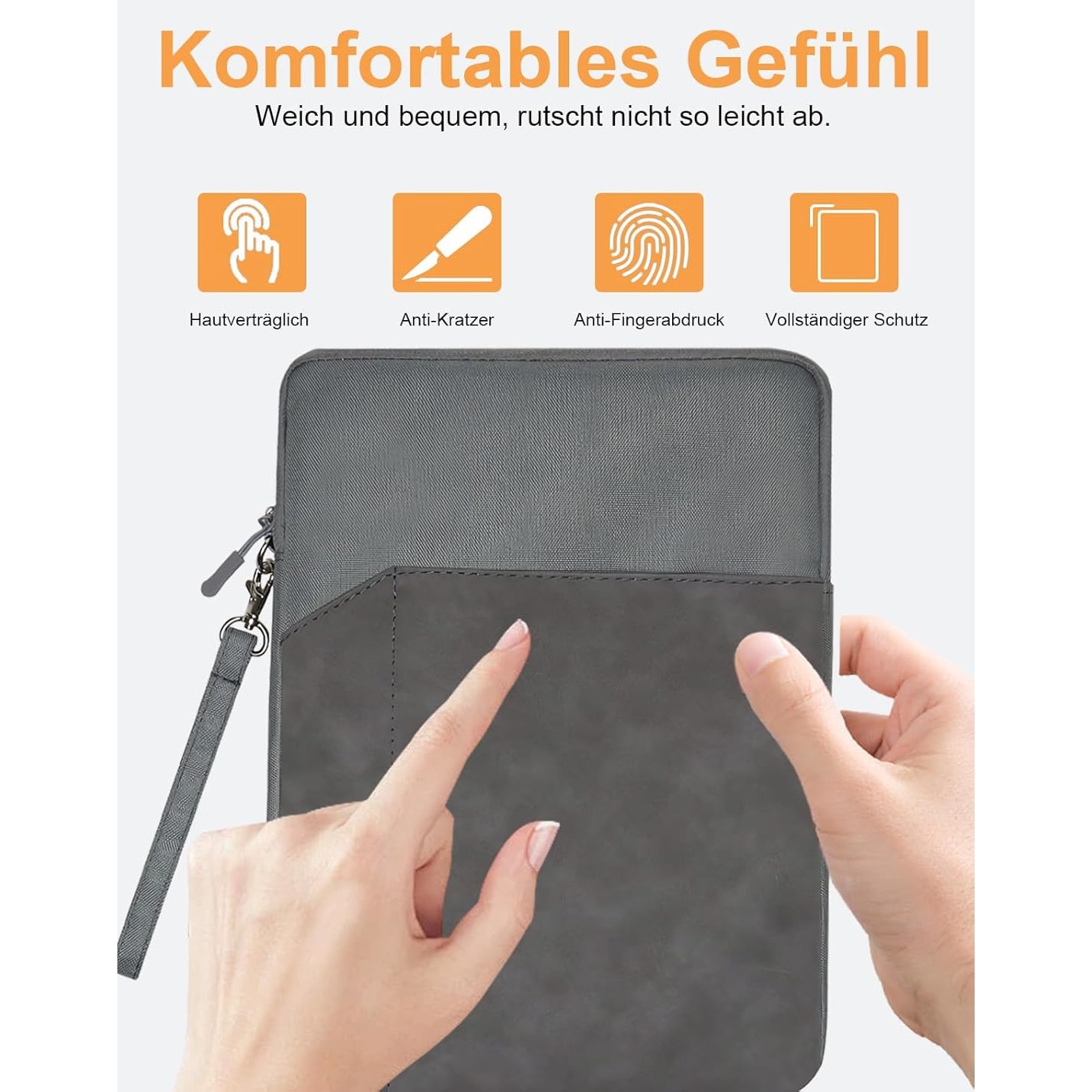 Husă tabletă daunke, protecție impermeabilă, 7 inch, gri închis