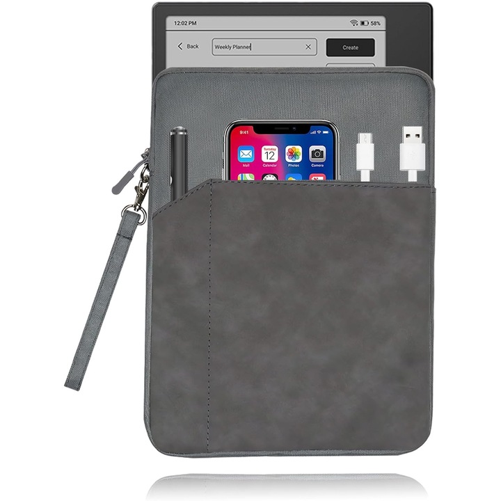 Husă tabletă daunke, protecție impermeabilă, 7 inch, gri închis