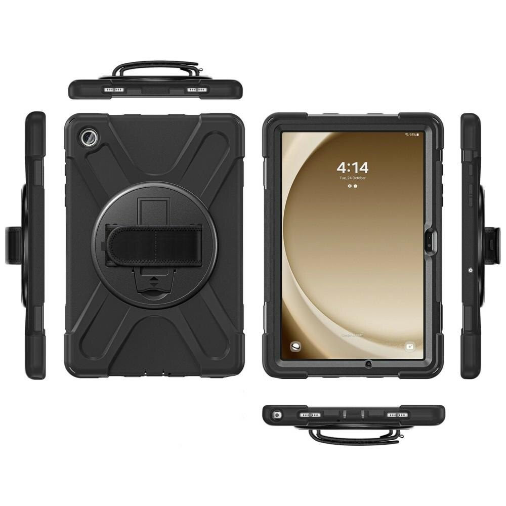 Husă de protecție 4smarts Rugged Case Grip, neagră, pentru Samsung Galaxy Tab A9 Plus, 11 inch, rezistentă la cădere