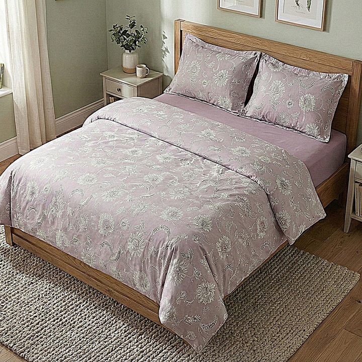 Ranforce Cotton Pro 100% pamut ágynemű, 1 személyes huzattal, 3 részes Elegáns Lila RCP48