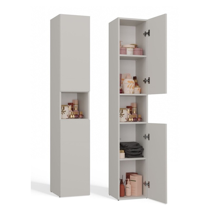 Mobilier baie, TOPESHOP, dulap NEL, 2 usi, culoare casmir, 31x30x174cm