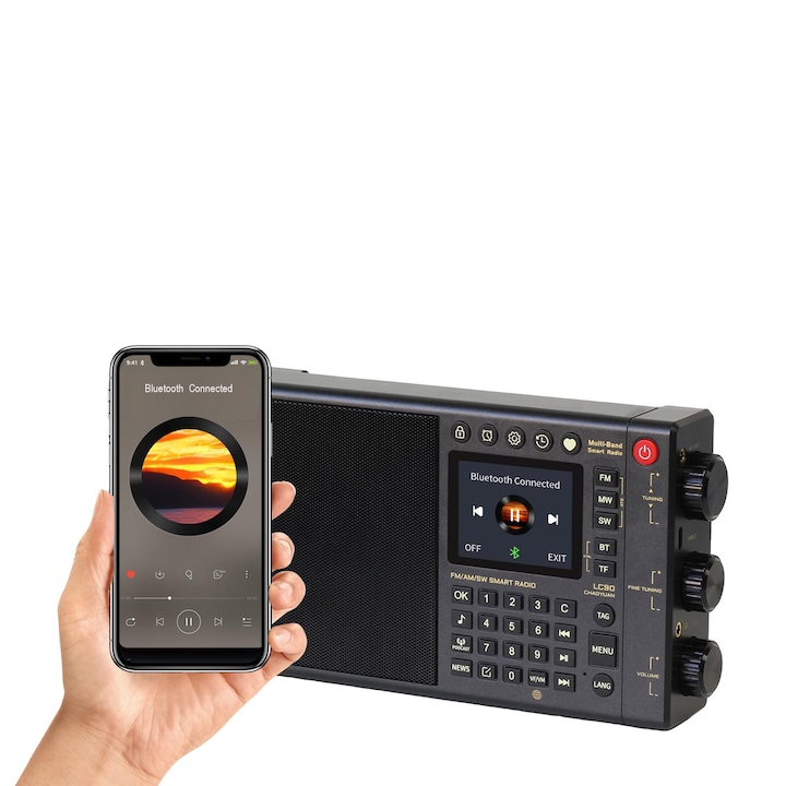 CHYOYONG LC90 Intelligens internetrádió, több sávos hordozható AM/FM rádió, hosszúhullámú és rövidhullámú rádió WiFi/4G, Bluetooth, TF kártya, hordozható rövidhullámú vevő SSB-vel, Choyoung rádió