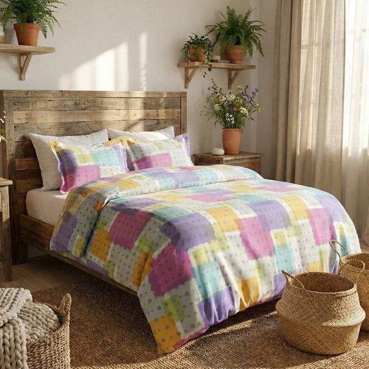 Ranforce Cotton Pro 100% pamut ágynemű, 1 személyes, 3 részes Modern Lila RCP42