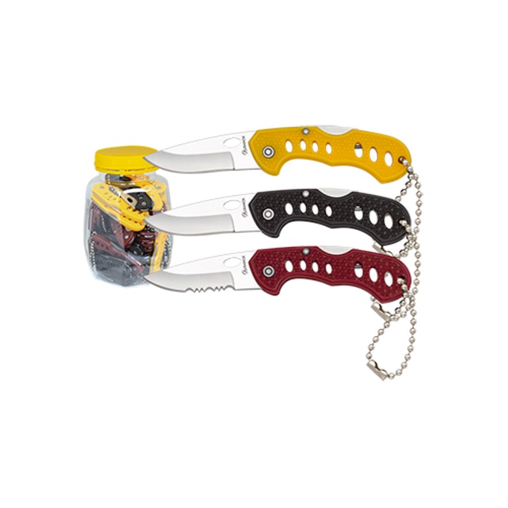 Set de 36 brelocuri cu cutit pliabil, Albainox, 4.40cm