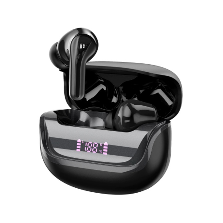 Dnntunk True Wireless Bluetooth fülhallgató, Bluetooth 5.4, ANC+ENC, fekete, 45 óra üzemidő