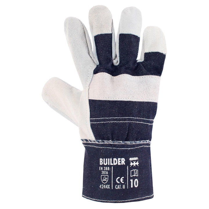 Предпазни ръкавици Axon, дерматологични ръкавици BUILDER, светлосиви, XL