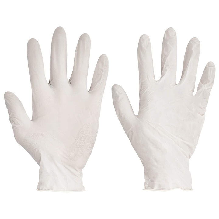 Manusi unica folosinta, Latex Chroma, Leuko, 7x8x9x10, alb