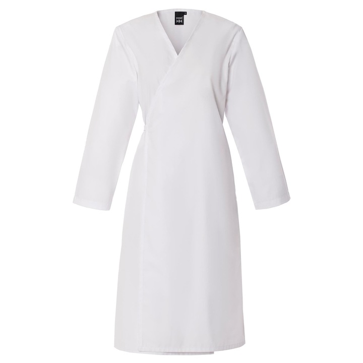 Halat de lucru Axon, incrucisat, alb, bumbac, poliester, L