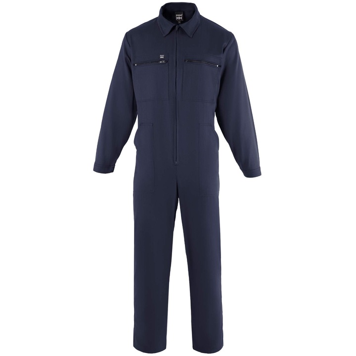 Salopeta de lucru Axon, bleumarin, bumbac, fermoar bidirectional, mansete reglabile, M