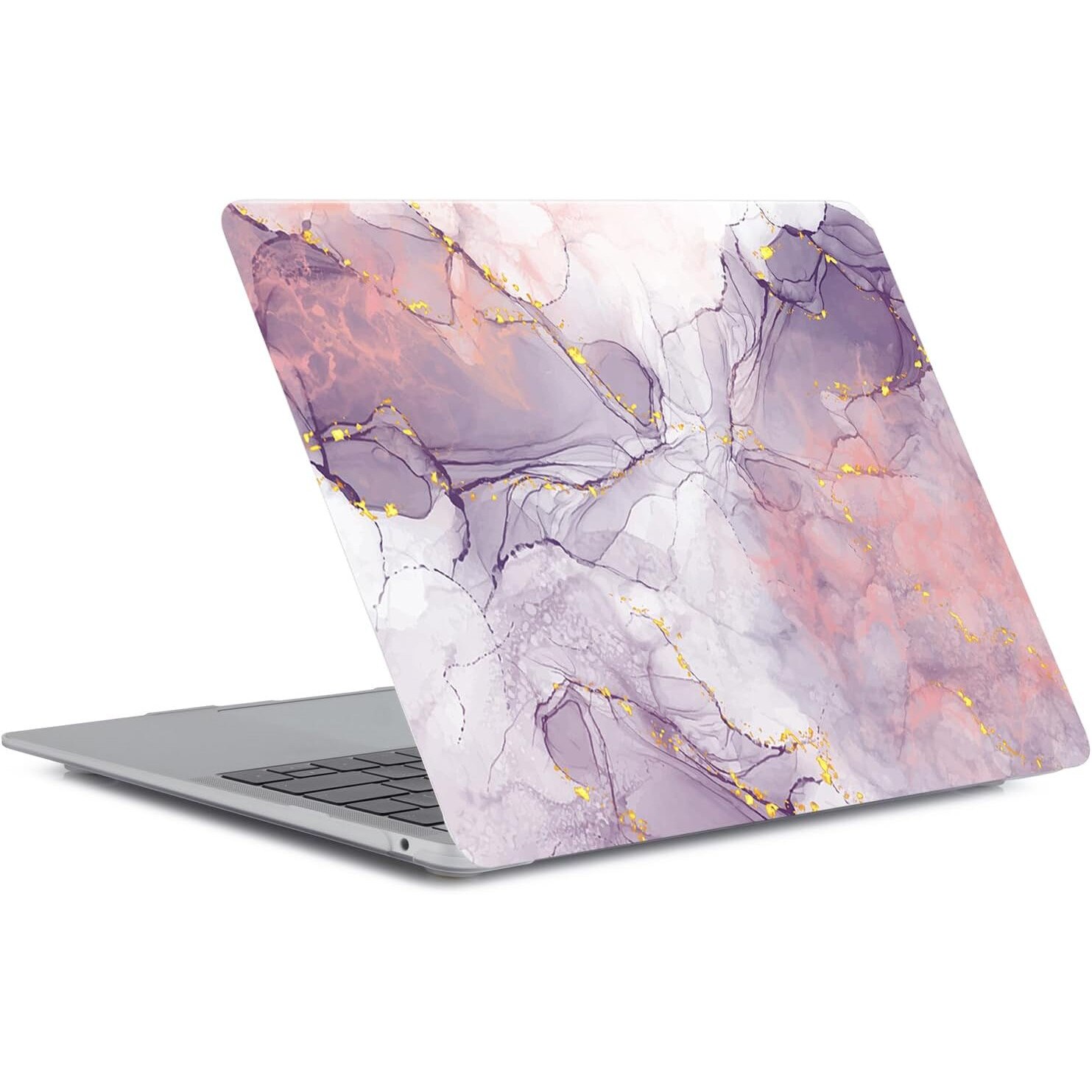 Carcasa Protectie Plastic Dur HLAAJJX pentru MacBook Pro 13", Mov Marmorat, 31.75x22.1x2.28cm