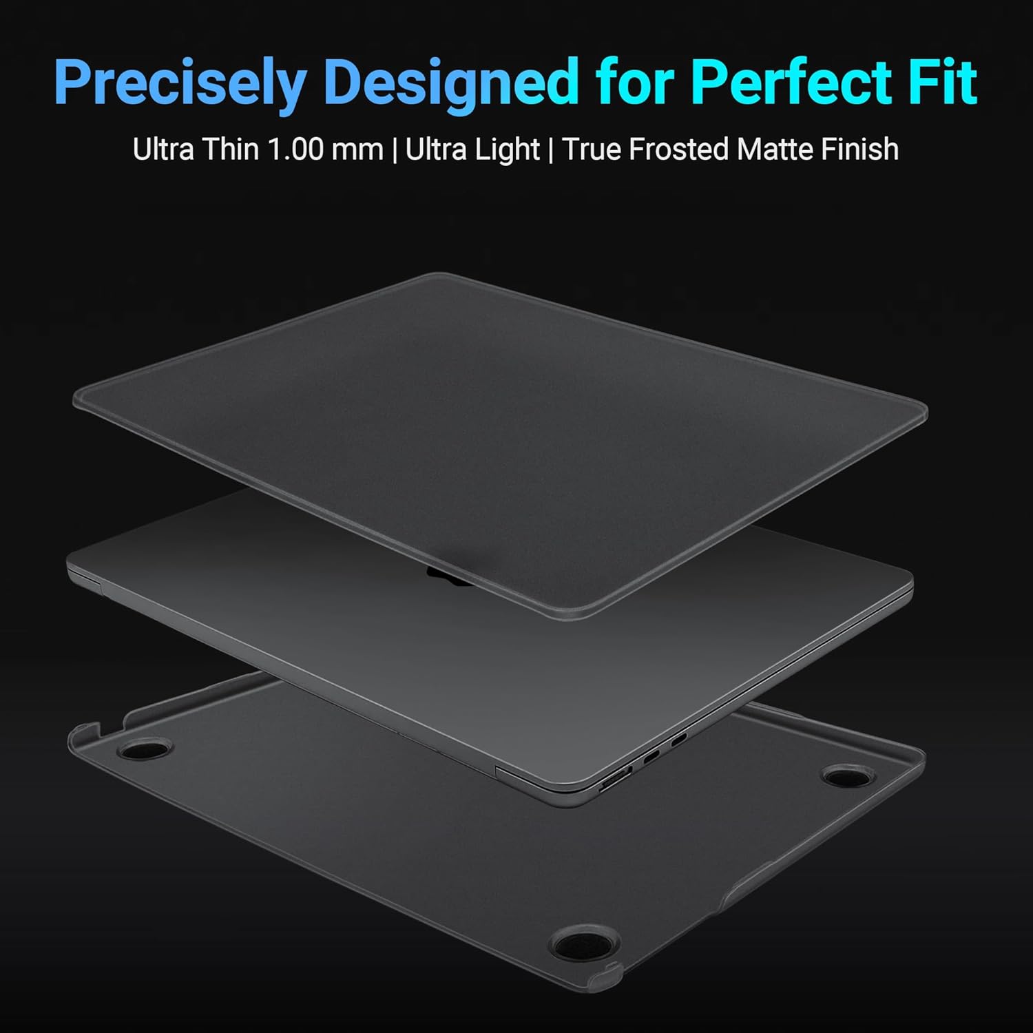 Carcasa Laptop TECOOL pentru MacBook Air 15", Gri Mata, ultra-subtire, cu protectie pentru tastatura