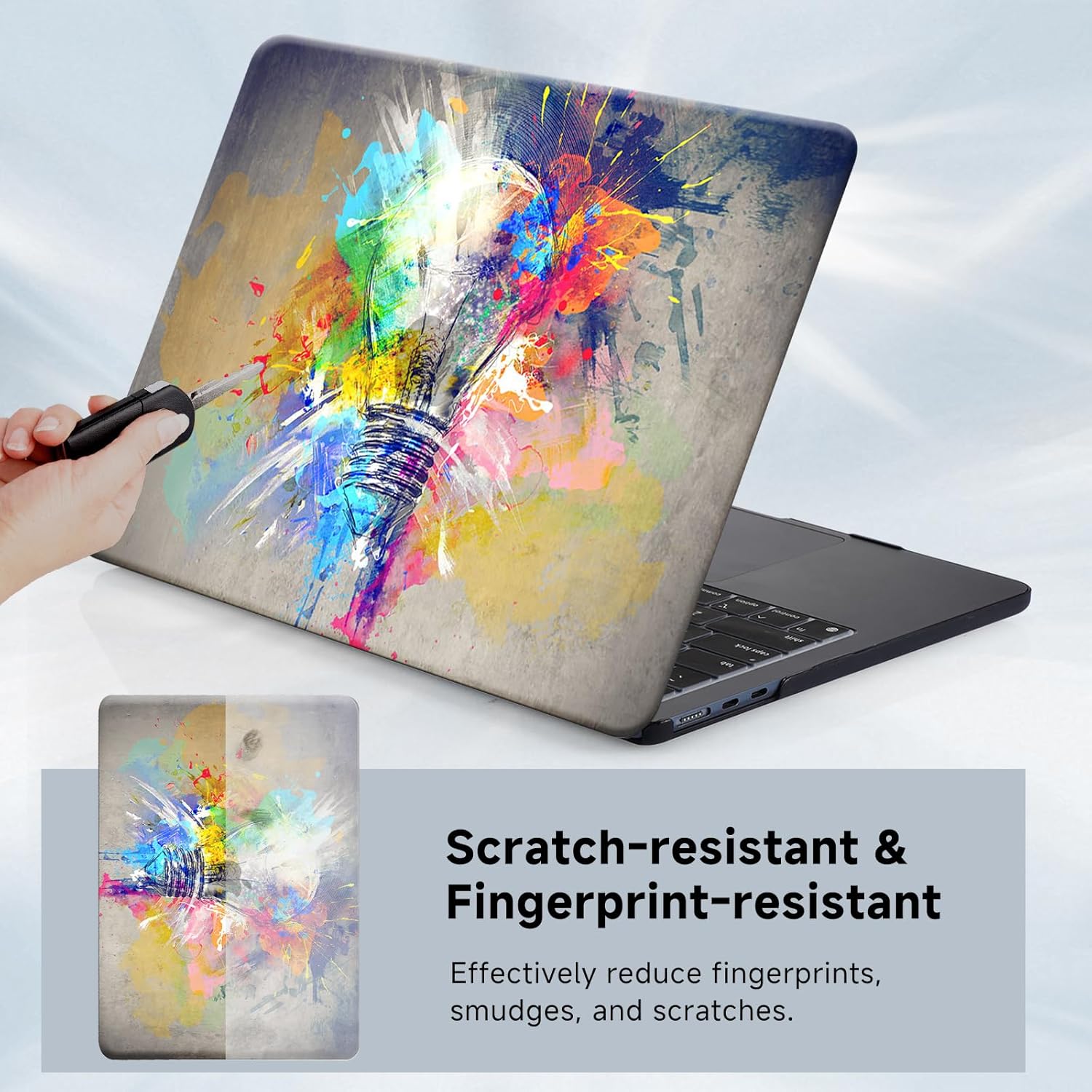 Carcasa laptop AUSMIX pentru MacBook Air 13.6 inch, plastic dur, design gurii, set cu protectie pentru tastatura