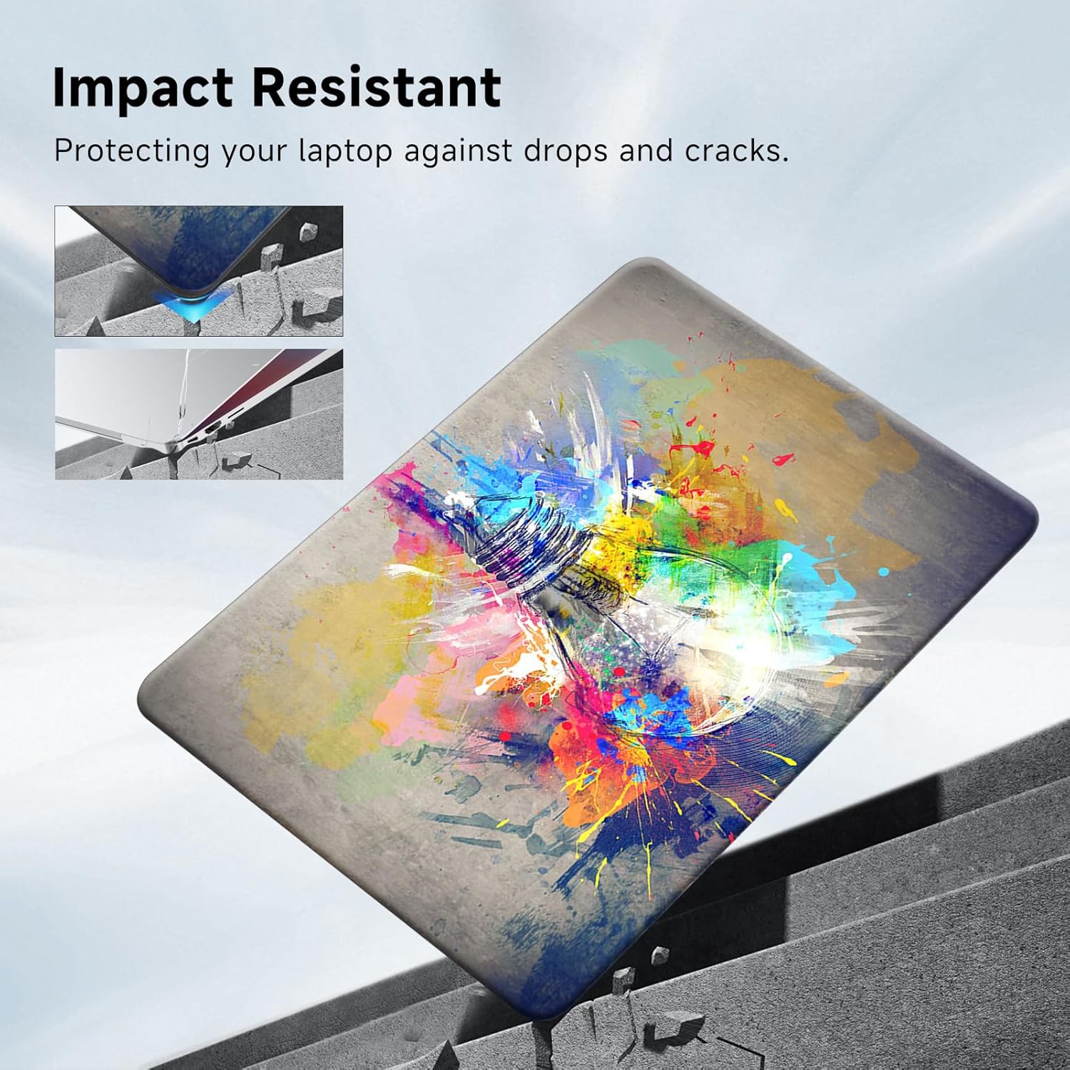Carcasa laptop AUSMIX pentru MacBook Air 13.6 inch, plastic dur, design gurii, set cu protectie pentru tastatura