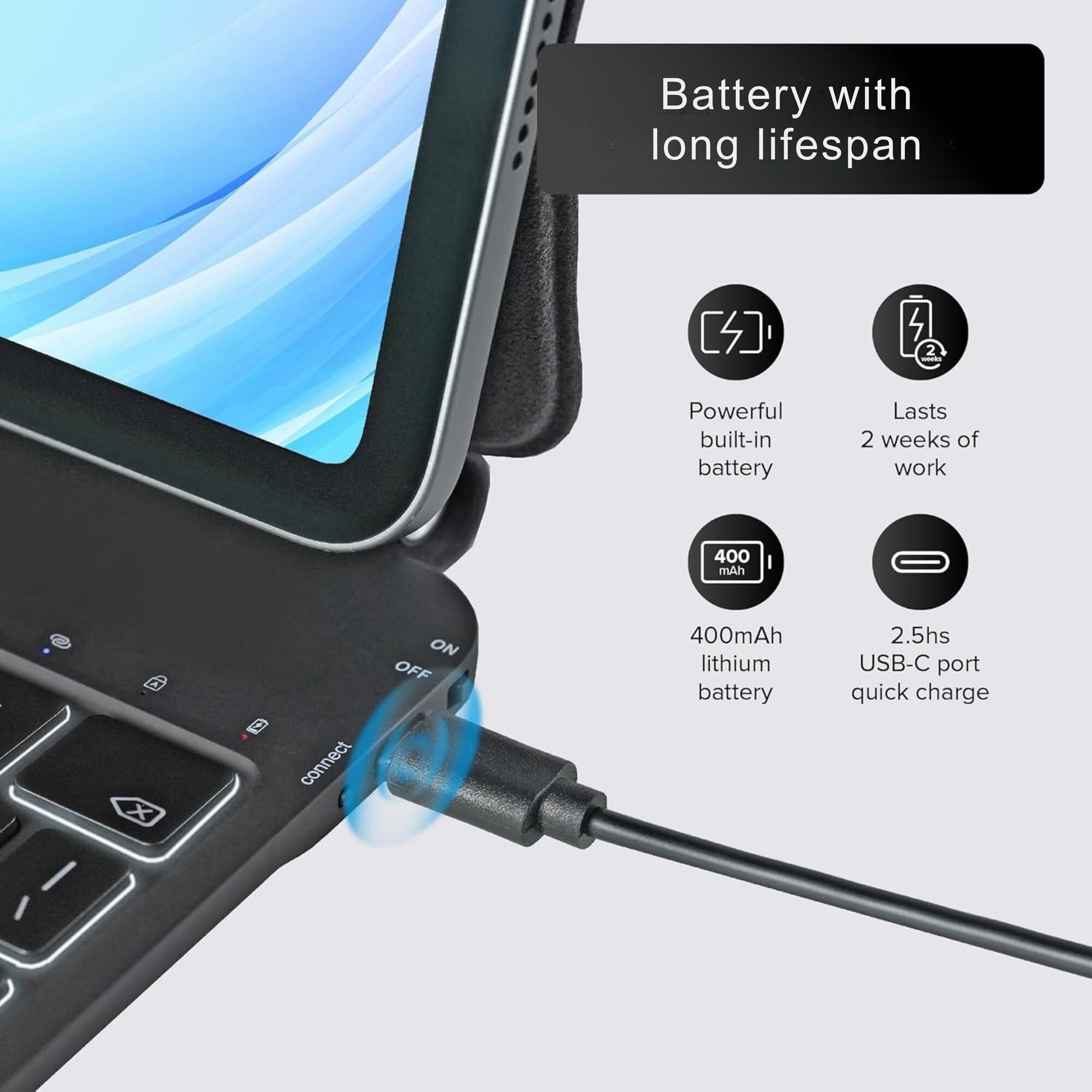 Husă cu tastatură Bluetooth pentru iPad Pro 11" 2024, iluminată, detașabilă, neagră