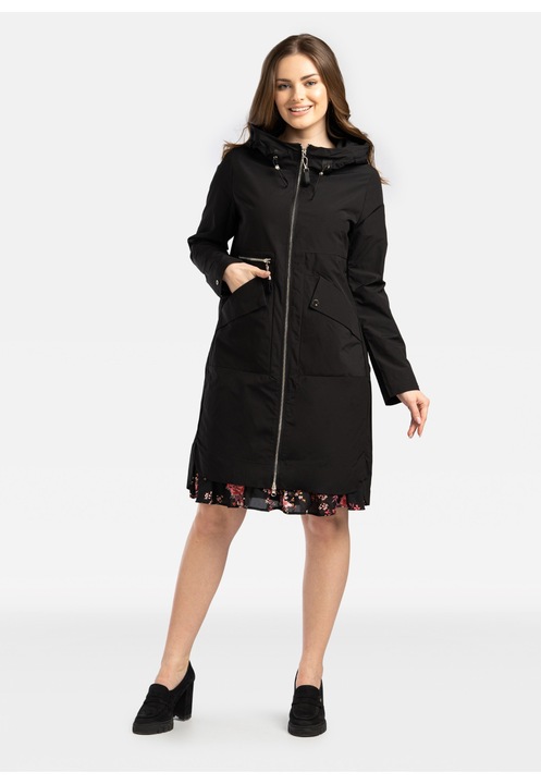 Palton dama Perso, de tranzitie, negru, poliester, Negru