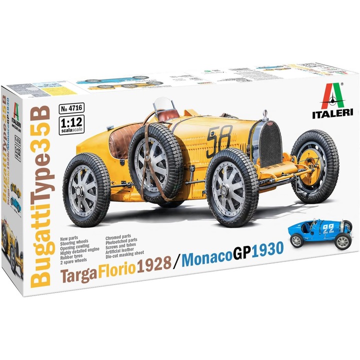 Kit Model Plastic Italeri Bugatti Type 35B T.F1929/Mon.1930 Scara 1:12