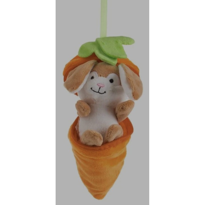 Iepuras de Plus in Morcov Portocaliu 15cm