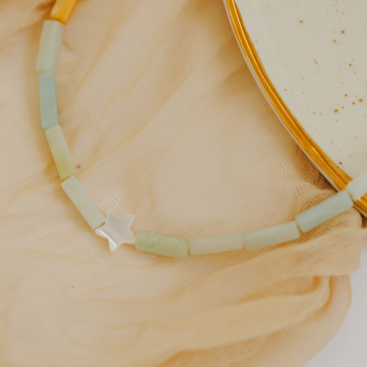 Colier Rain Jewelry, albastru, pietre semipretioase, argint 925, handmade