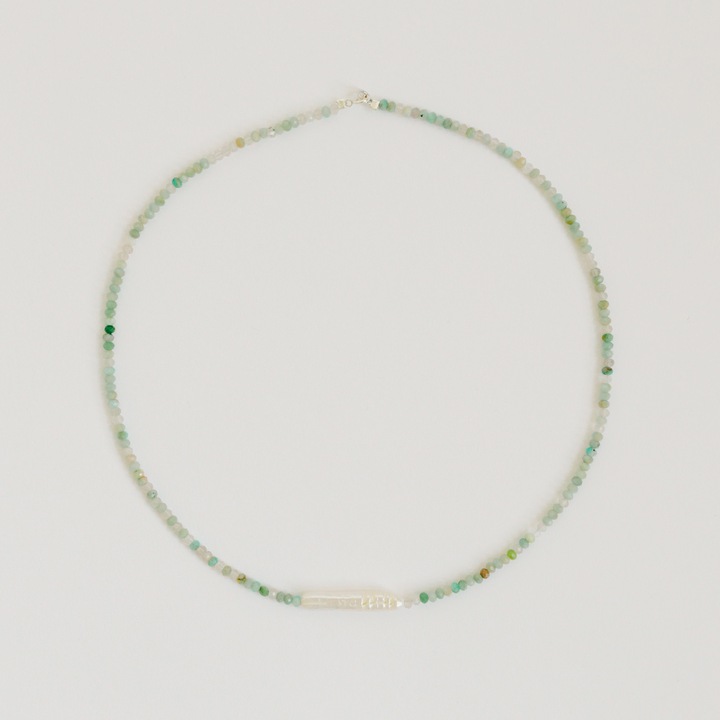 Colier Rain Jewelry, pietre semipretioase Amazonit, perla de cultura baroc, argint 925, albastru