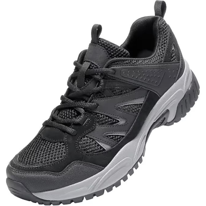 Pantofi de drumetie antiderapanti confortabili trekking - Negru Marimea 45