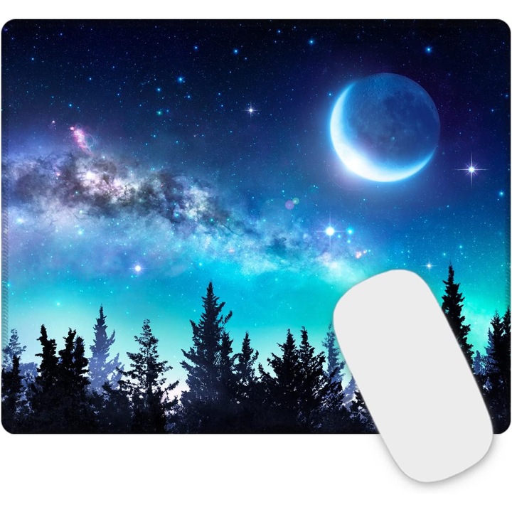 Mouse Pad Gaming cu Margini Cusute, 26x21x0.3 cm, Negru