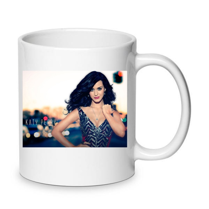 Cana ceramica Katy Perry No3, 330ml, alb, design elegant, rezistent la masina de spalat vase
