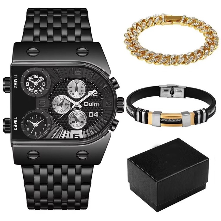 Ceas de lux cu bratari CA-33760 - Negru