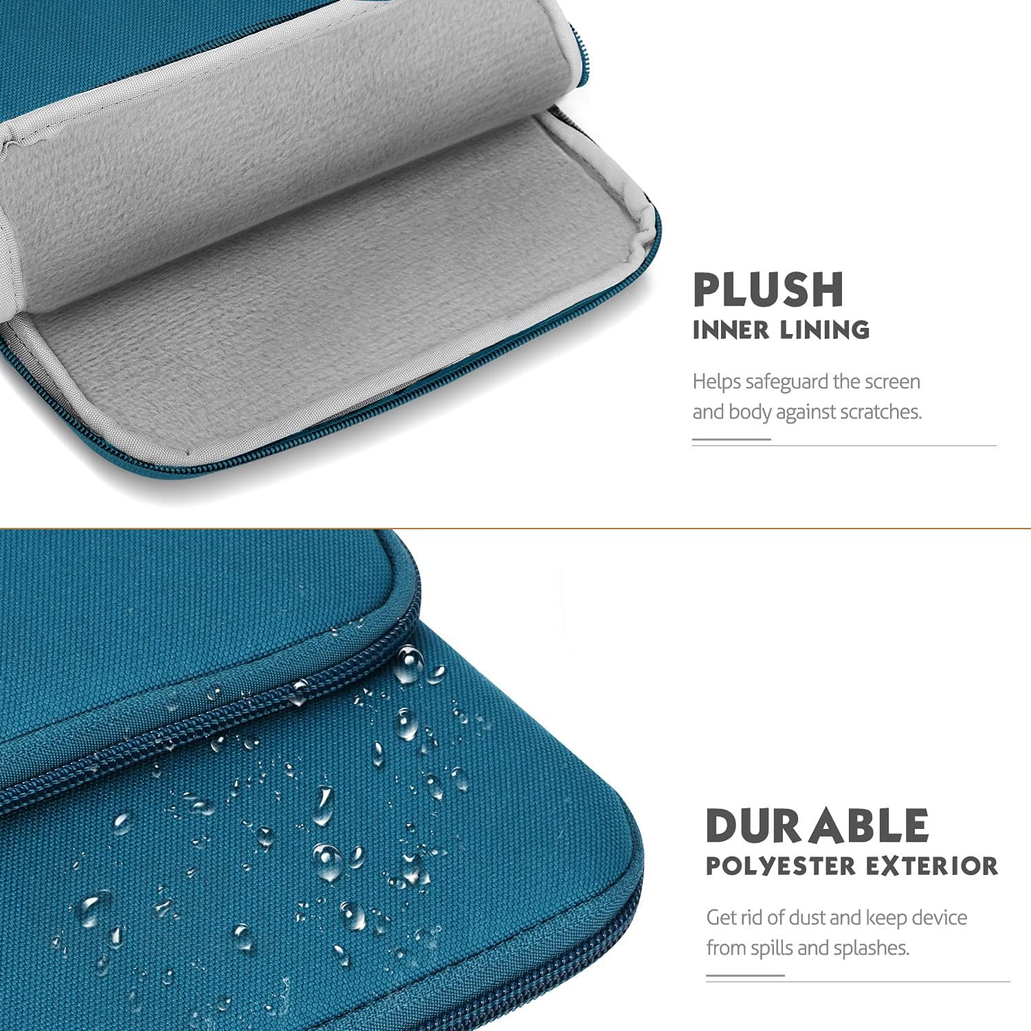Husă Laptop 13.3" MoKo, Albastru, rezistent la apă, compartiment pentru accesorii