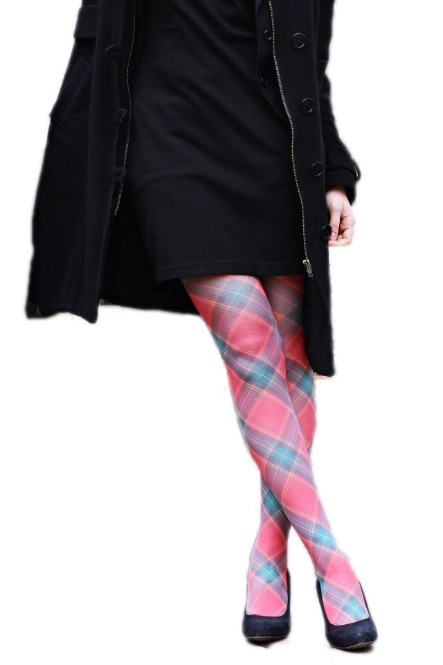 Dres de dama Bonnie Doon American Checks Tights, Strawberry, 38-40 S