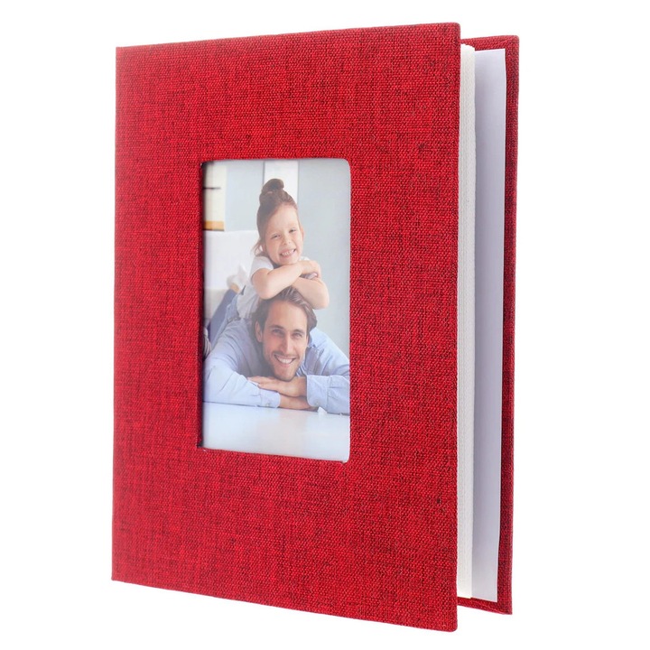 Album foto DENIM cu coperta cu insertie foto, Rosu, 100 poze, format 10x15, CRD PRINT