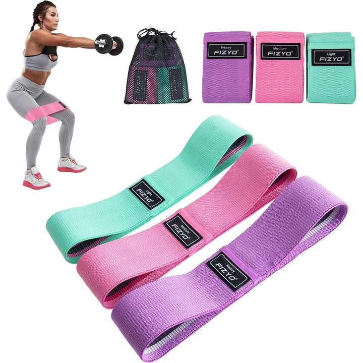 3 db Fitness Ellenállás Szalag Készlet, Erőnléti Edzés, Jóga, Pilates, Tárolózsák