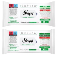 Set 2x Servetele umede curatenie cu Otet si Bicarbonat Sleepy Easy Clean Herbal Soap Additive, 30 buc