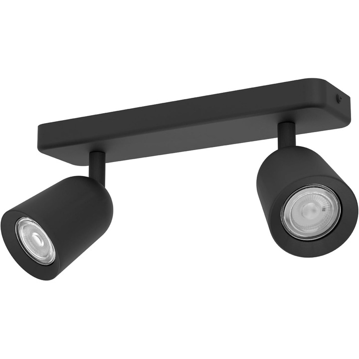 Spot Aplica Tavan EGLO Camaldoli, 2 Becuri, Negru, Otel, GU10